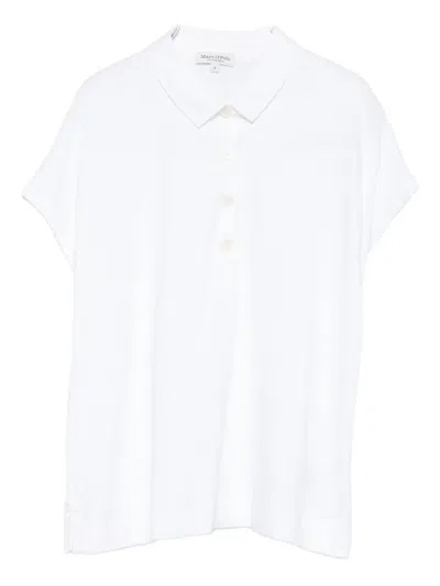 Marc O'polo Short-sleeve Polo Top In White