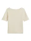 Marc O'polo Short-sleeve Knitted Sweater In Nude