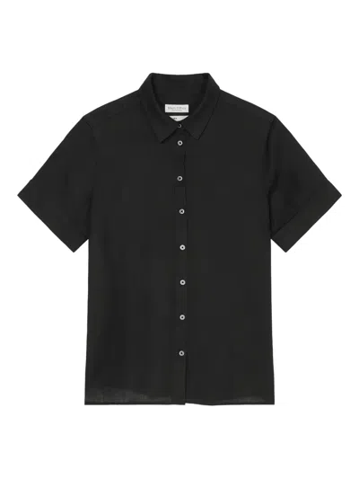 Marc O'polo Short-sleeves Button-up Shirt In Black