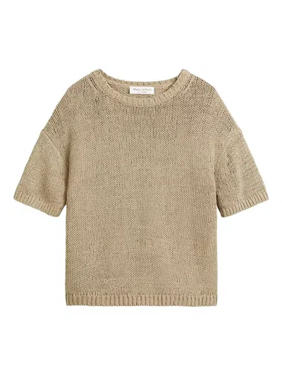 Marc O'polo Short-sleeves Knitted Top In Neutral