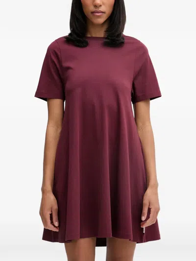 Marc O'polo Short-sleeve A-line Mini Dress In Red