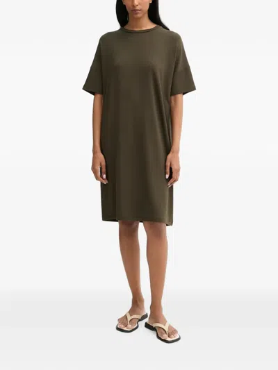 Marc O'polo Short-sleeve Crew-neck Mini Dress In Green