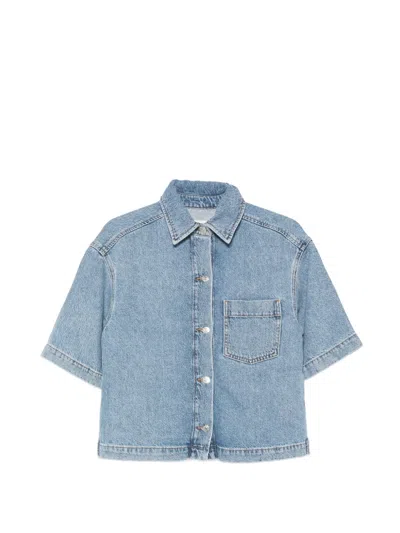 Marc O'polo Short-sleeve Denim Shirt In Blue