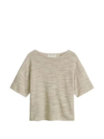 Marc O'polo Short-sleeve Knit Sweater In Neutral