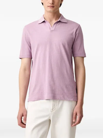 Marc O'polo Short-sleeve Polo-neck T-shirt In Pink