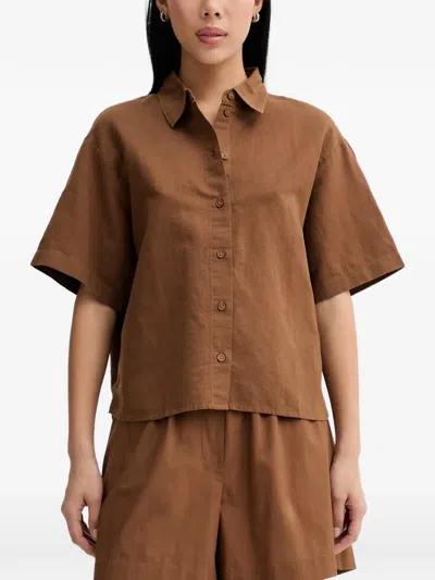 Marc O'polo Short-sleeved Shirt In Brown