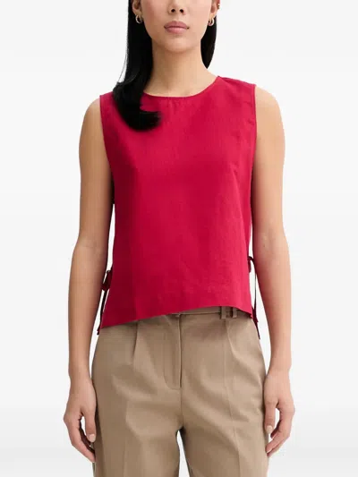 Marc O'polo Side-tie Sleeveless Blouse In Red