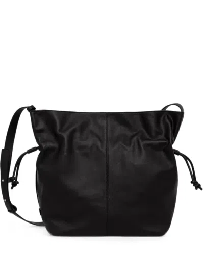 Marc O'polo Sienna Drawstring Leather Bucket Bag In Black