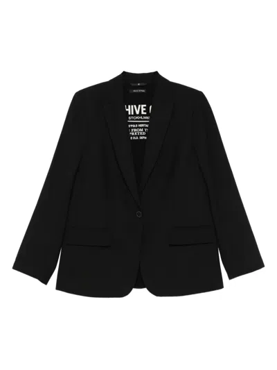 Marc O'polo Single-button Cotton Blazer In Black