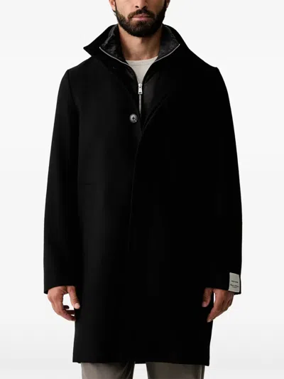 Marc O'polo Single-breasted Layered Coat In Black