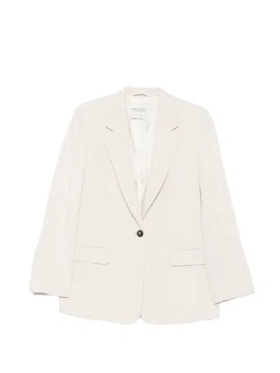 Marc O'polo Single-breasted Notched-lapels Blazer In Neutral