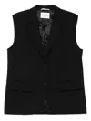 Marc O'polo Sleeveless Buttoned Gilet In Black