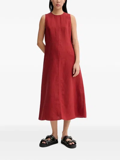 Marc O'polo Sleeveless Panelled Midi Dress In Red