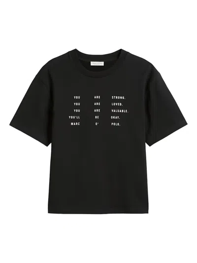 Marc O'polo Slogan-print T-shirt In Black