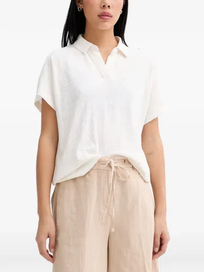 Marc O'polo Slub-texture Polo Shirt In White