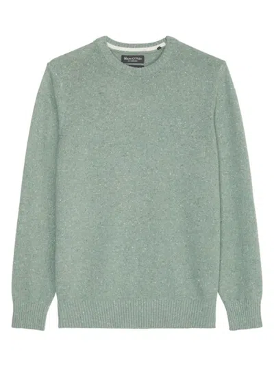 Marc O'polo Speckled-knit Crew-neck Sweater In Green