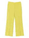Marc O'polo Split-hem Straight Trousers In Green