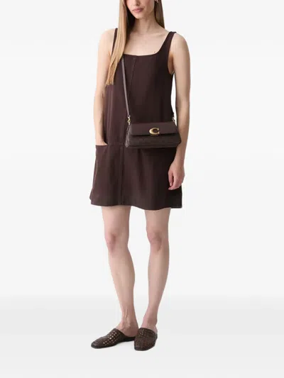 Marc O'polo Square-neck Mini Dress In Brown