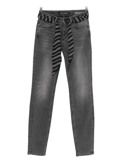 Marc O'polo Striped-belt Jeans In Gray