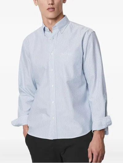 Marc O'polo Striped Button-down Shirt In Blue
