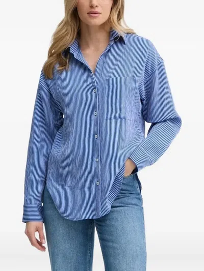 Marc O'polo Striped Button-down Shirt In Blue