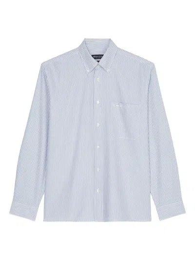 Marc O'polo Striped Button-down Shirt In Blue