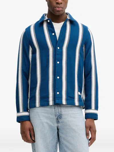 Marc O'polo Striped Button-down Shirt In Blue