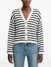 Marc O'polo Striped Button-front Cardigan In White