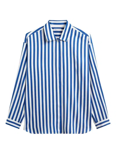 Marc O'polo Striped Button-up Shirt In Blue