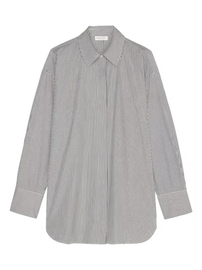 Marc O'polo Striped Button-up Shirt In Gray