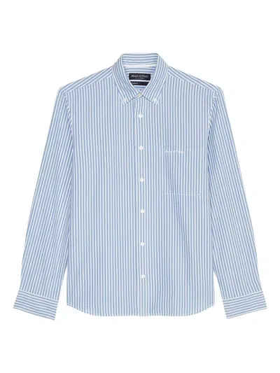 Marc O'polo Striped Button-up Shirt In Blue