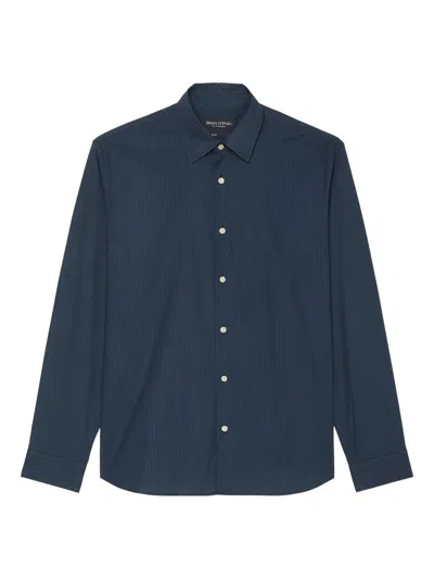 Marc O'polo Striped Button-up Shirt In Blue