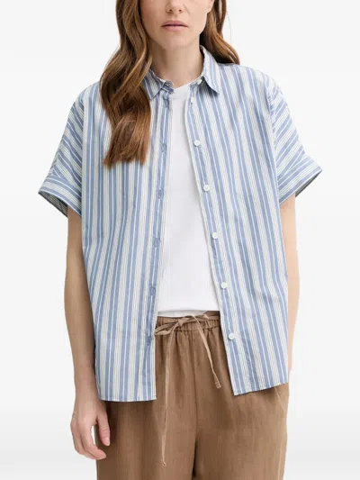 Marc O'polo Striped Buttoned Shirt In Blue