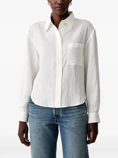 Marc O'polo Striped Chest-pocket Shirt In White