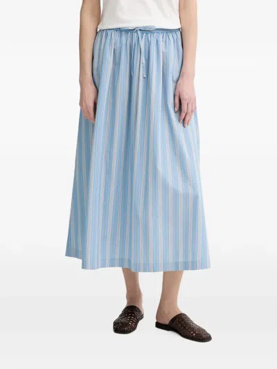 Marc O'polo Striped Drawstring Maxi Skirt In Blue