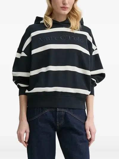 Marc O'polo Striped Hoodie In Black