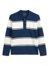 Marc O'polo Striped Long-sleeve Polo Shirt In Blue