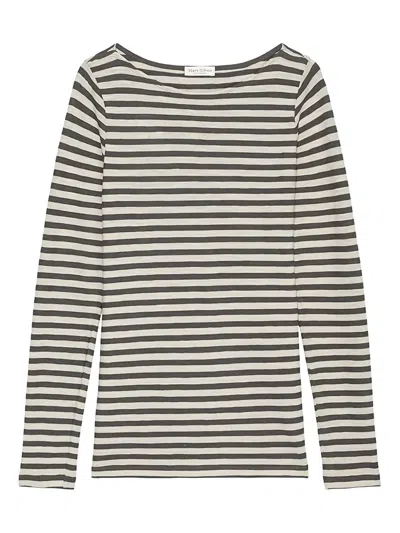 Marc O'polo Striped Long-sleeve Top In Black