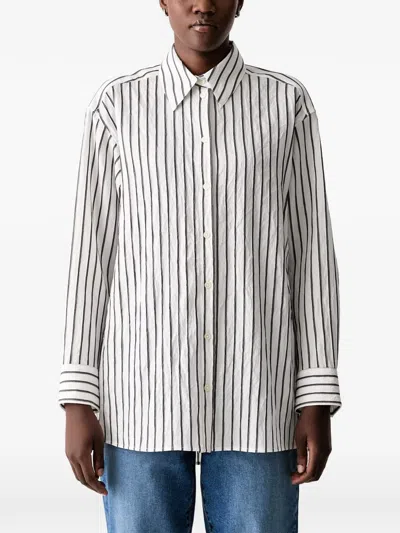 Marc O'polo Striped Long-sleeve Shirt In White