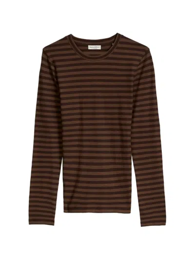 Marc O'polo Striped Long-sleeve T-shirt In Brown