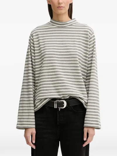Marc O'polo Striped Long-sleeve T-shirt In Gray