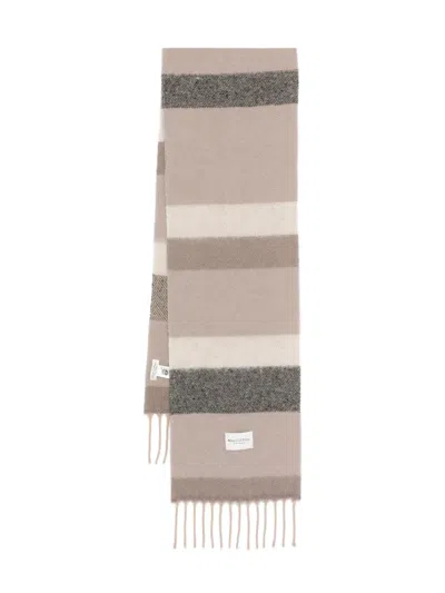 Marc O'polo Striped-pattern Fringed Scarf In Multi