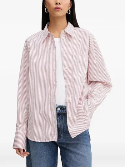 Marc O'polo Striped Pocket Shirt In Pink