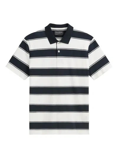 Marc O'polo Striped Polo Shirt In White