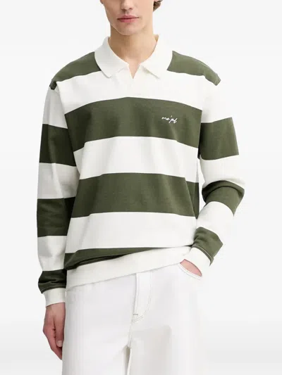 Marc O'polo Striped Polo-collar Sweatshirt In Multi