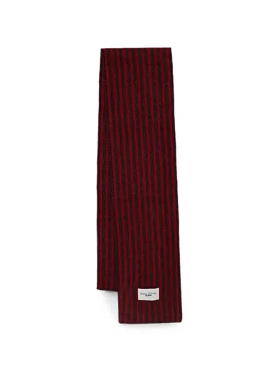Marc O'polo Striped Scarf In Burgundy