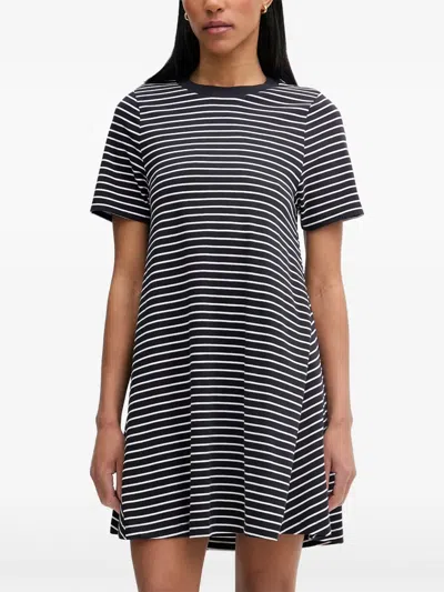Marc O'polo Striped Short-sleeve Mini Dress In Yellow