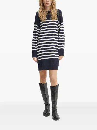 Marc O'polo Striped Sweater Mini Dress In White