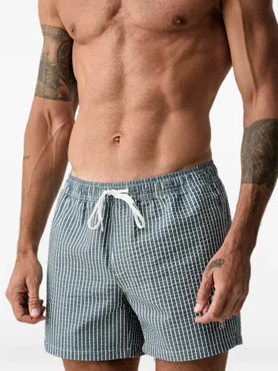 Marc O'polo Striped Swim Shorts In Green