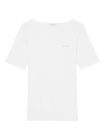 Marc O'polo Short-sleeve Crew-neck T-shirt In White